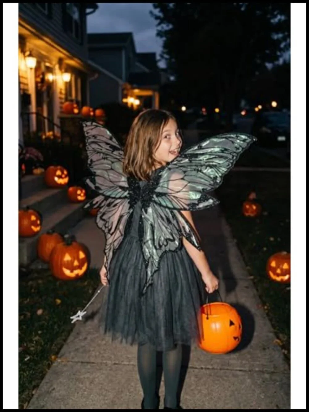 Large Fairy Wings Adult Costume Set Iridescent Organza with Star Wand & Elf Ears